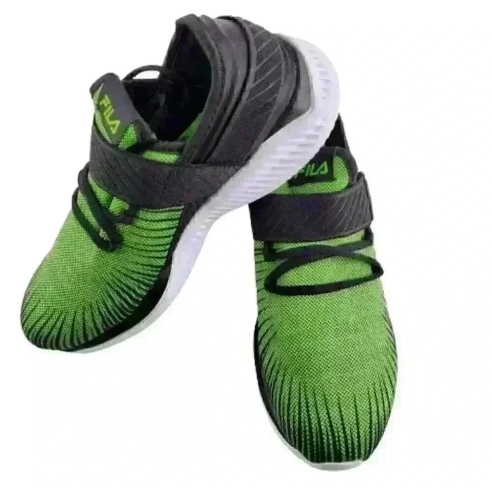 Fila Boys Fondato 3 Strap Sneakers Sz 7 Green Runn - Picture 4 of 10